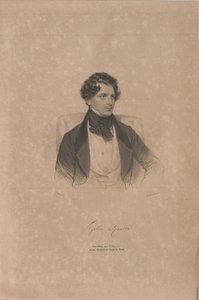 歌剧歌手阿戈斯蒂诺-罗韦尔的肖像，1804-1865年，1839年。 作者 约瑟夫·克里胡伯（Josef Kriehuber）