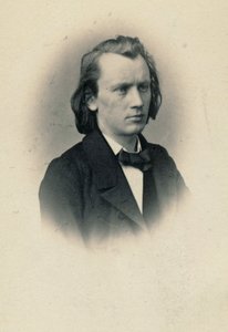 作曲家约翰内斯-勃拉姆斯1833-1897年的肖像，约1863年。 作者 约瑟夫·洛维