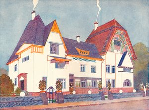 达姆施塔特的房子，由Joseph Olbrich教授设计，约1900年 1901-1902年 作者 约瑟夫·玛丽亚·奥尔布里奇