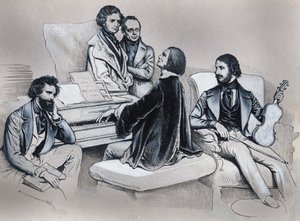 根据约瑟夫-克里胡伯（1800-1876）的石版画绘制的图画
