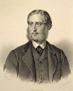 费迪南德-博纳文图拉，金斯基王子（1834-1904）的肖像。约瑟夫-克里胡伯的雕刻作品