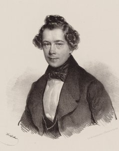 作曲家约瑟夫·兰纳的肖像1801-1843年，1830年。 作者 Josef Nikolaus Kriehuber