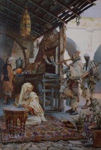 努比亚音乐家（水彩画 作者 约瑟夫·塔皮罗·巴罗