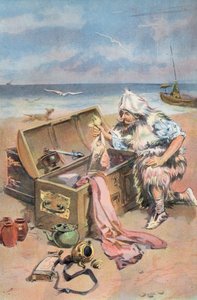 鲁滨逊漂流记》：我检查箱子（彩色石版画）