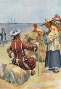 鲁滨逊漂流记》：与中国商人的贸易（彩色石印版） 作者 约瑟夫·芬内莫尔（后）