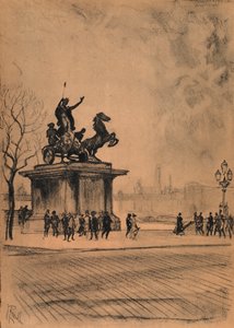 Boadicea, Westminster Bridge (litho) 作者 约瑟夫·佩内尔（之后）