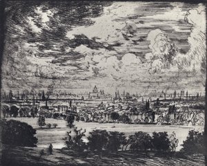 London, over Hampstead (litho) 作者 约瑟夫·佩内尔（之后）