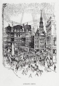 Ludgate Circus (litho) 作者 约瑟夫·佩内尔（之后）