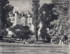 Park Lane, from the Park (litho) 作者 约瑟夫·佩内尔（之后）