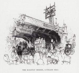 铁路桥，路德盖特山（石版画） 作者 约瑟夫·佩内尔（之后）