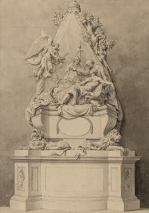 威斯敏斯特大教堂北区沃尔夫少将纪念碑（纸本水墨画） 作者 约瑟夫·威尔顿 (Joseph Wilton)