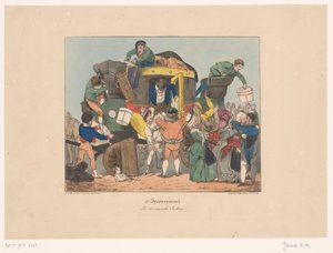 回程后从公共汽车上下来的乘客
Les douceurs du retour（物品上的标题）
不便（系列标题）
Inconvénient （物上的系列名称）