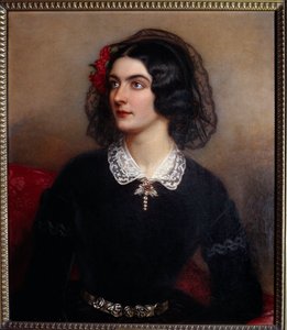 Portrait of Lola Montes ou Montez (oil on canvas) 作者 约瑟夫·卡尔·斯蒂勒