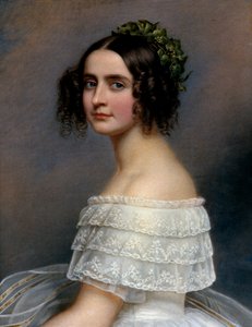 Alexandra de Baviere公主（Alexandra Amalie von Bayern，巴伐利亚的Alexandra）的肖像（1826-1875）--Joseph Karl Stieler（1781-1858）的画作 Ec。所有 作者 约瑟夫·卡尔·斯蒂勒