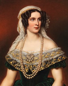 1792-1854年巴伐利亚女王特蕾丝女王的画像，1855年。 作者 约瑟夫·卡尔·斯蒂勒