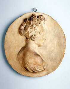 雷卡米尔夫人的圆形浮雕，约1801-1802年（赤土）。