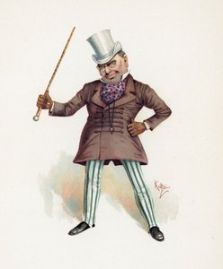 Major Bagstock，插图来自查尔斯狄更斯的“人物素描”，1890年 作者 约瑟夫·克莱顿·克拉克