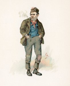 Roger&39;Rogue&39;Riderhood，插图来自查尔斯狄更斯的“人物素描”，1890年 作者 约瑟夫·克莱顿·克拉克