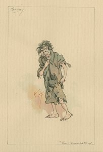 男孩 - 闹鬼的人和幽灵的讨价还价，20世纪20年代（笔和墨水在纸上写着）