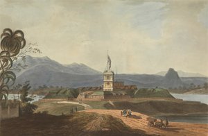 苏门答腊本库伦马尔伯勒堡东南景色，1799 年 作者 约瑟夫·康斯坦丁·斯塔德勒