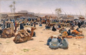 尼罗河上的市场，约 1893 年（布面油画）