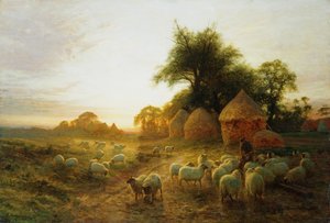Yon Yellow Sunset在西方垂死（布面油画） 作者 约瑟夫·法夸森