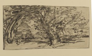 树木的研究，1870年（石墨在纸上）