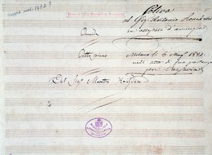 J 海顿 (J Haydn) 的《阿米达》小步舞乐谱第一页 (1821) 作者 约瑟夫·海顿