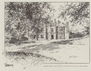 Dalmeny House，靠近爱丁堡，罗斯伯里勋爵的中洛锡安座位 作者 约瑟夫·霍兰·特林厄姆