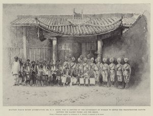 军事护送陪同HF Hertz先生，由缅甸政府负责解决克钦部落和山姆之间的跨境争端 作者 约瑟夫·霍兰·特林厄姆