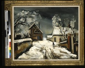 雪中​​的房子（布面油画）