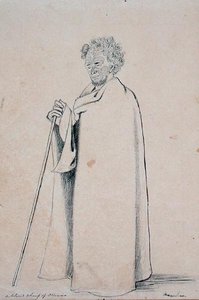 奥塔瓦奥的盲人酋长，约1844年（纸上钢笔和铅笔）。 作者 约瑟夫·詹纳·梅雷特
