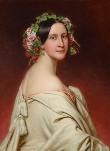 女演员夏洛特-冯-哈恩的肖像，1809-1891年，1850年。 作者 约瑟夫·卡尔·斯蒂勒