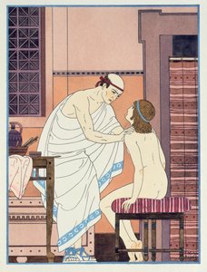喉咙考试，来自“希波克拉底全集”的插图，1932年 作者 约瑟夫·库恩·雷尼尔