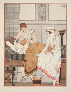 1934年，“希波克拉底的作品”中的插图对乳房施加吸力 作者 约瑟夫·库恩·雷尼尔