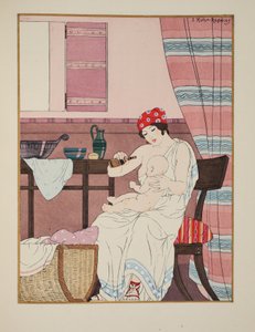 婴儿的护理，来自“希波克拉底的作品”的插图，1934年 作者 约瑟夫·库恩·雷尼尔