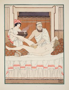海绵浴，插图来自&39;希波克拉底的作品&39;，1934年 作者 约瑟夫·库恩·雷尼尔