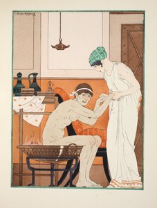 蒸汽浴，插图来自&39;希波克拉底的作品&39;，1934年 作者 约瑟夫·库恩·雷尼尔