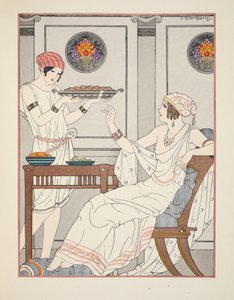 1934年，来自“希波克拉底的作品”的插图，用芝麻蛋糕和糖果加入蜂蜜 作者 约瑟夫·库恩·雷尼尔