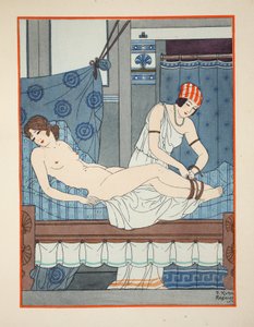 将腿绑在一起，插图来自“希波克拉底的作品”，1934年 作者 约瑟夫·库恩·雷尼尔
