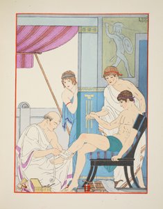 受伤的士兵，插图来自&39;希波克拉底的作品&39;，1934年 作者 约瑟夫·库恩·雷尼尔