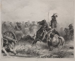 骑兵场面，1836年。 作者 约瑟夫·路易斯·希波吕特·贝兰奇