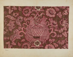 印花棉，约1940年。
