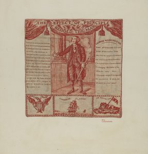 乔治-华盛顿的印刷纺织品，约1939年。