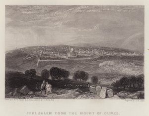 Jerusalem from the Mount of Olives (colour litho) 作者 约瑟夫·马洛德·威廉（继）·特纳