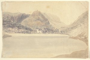 格拉斯米尔湖和教堂（纸上铅笔水彩画） 作者 约瑟夫·马洛德·威廉（约瑟夫·特纳）