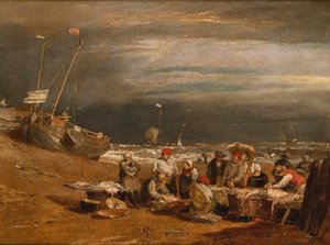 海滩上的鱼市场，约1802-04年 作者 约瑟夫·马洛德·威廉·特纳