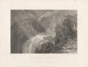 蒂耶河上的铁索桥，1838年（蚀刻和雕刻） 作者 约瑟夫·马洛德·威廉·特纳