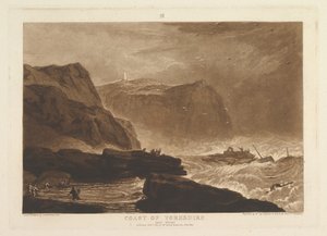 1811年1月1日，约克郡海岸，靠近Whitby Liber Studiorum，第五部分，板块24。 作者 约瑟夫·马洛德·威廉·特纳