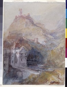 摩泽尔河上的科赫姆（蓝纸水彩画和水粉画） 作者 约瑟夫·马洛德·威廉·特纳